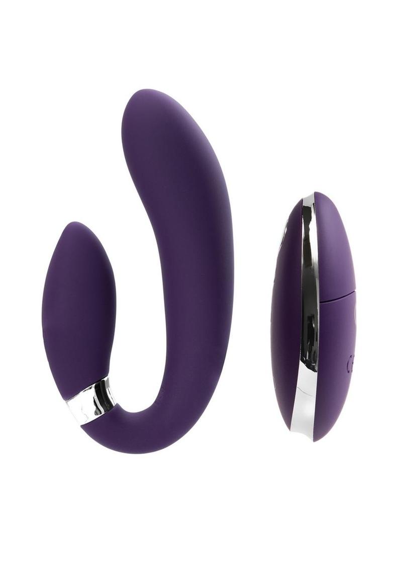 Vedo Jeni C-Shaped Rechargeable Silicone Dual Motor Vibrator with Remote Control