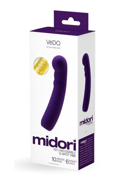 Vedo Midori Rechargeable Silicone G-Spot Vibrator - Deep Purple/Purple