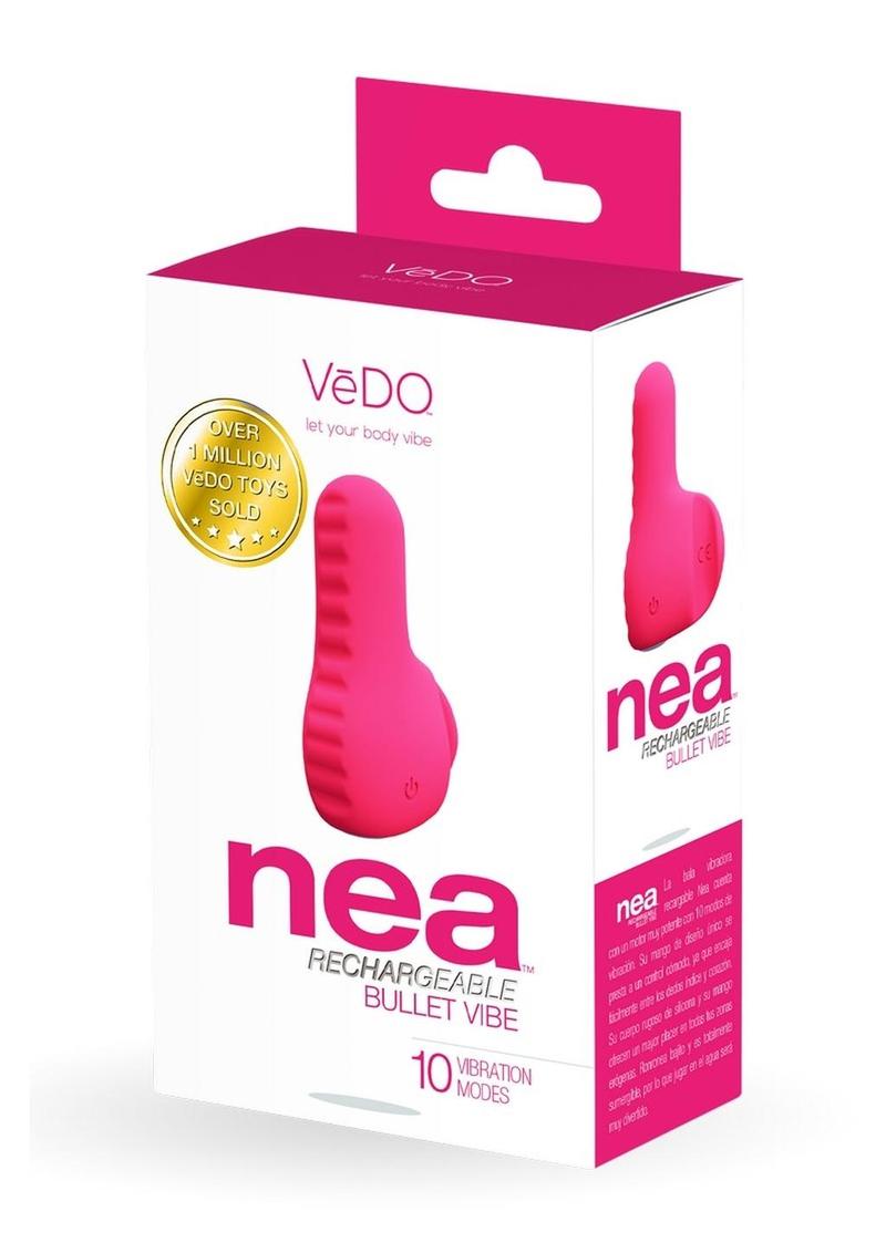 Vedo Nea Rechargeable Silicone Bullet Vibrator - Foxy - Pink