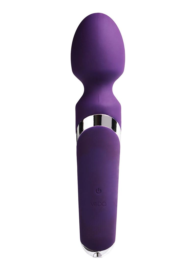 Vedo Wanda Rechargeable Silicone Wand Massager - Deep Purple/Purple
