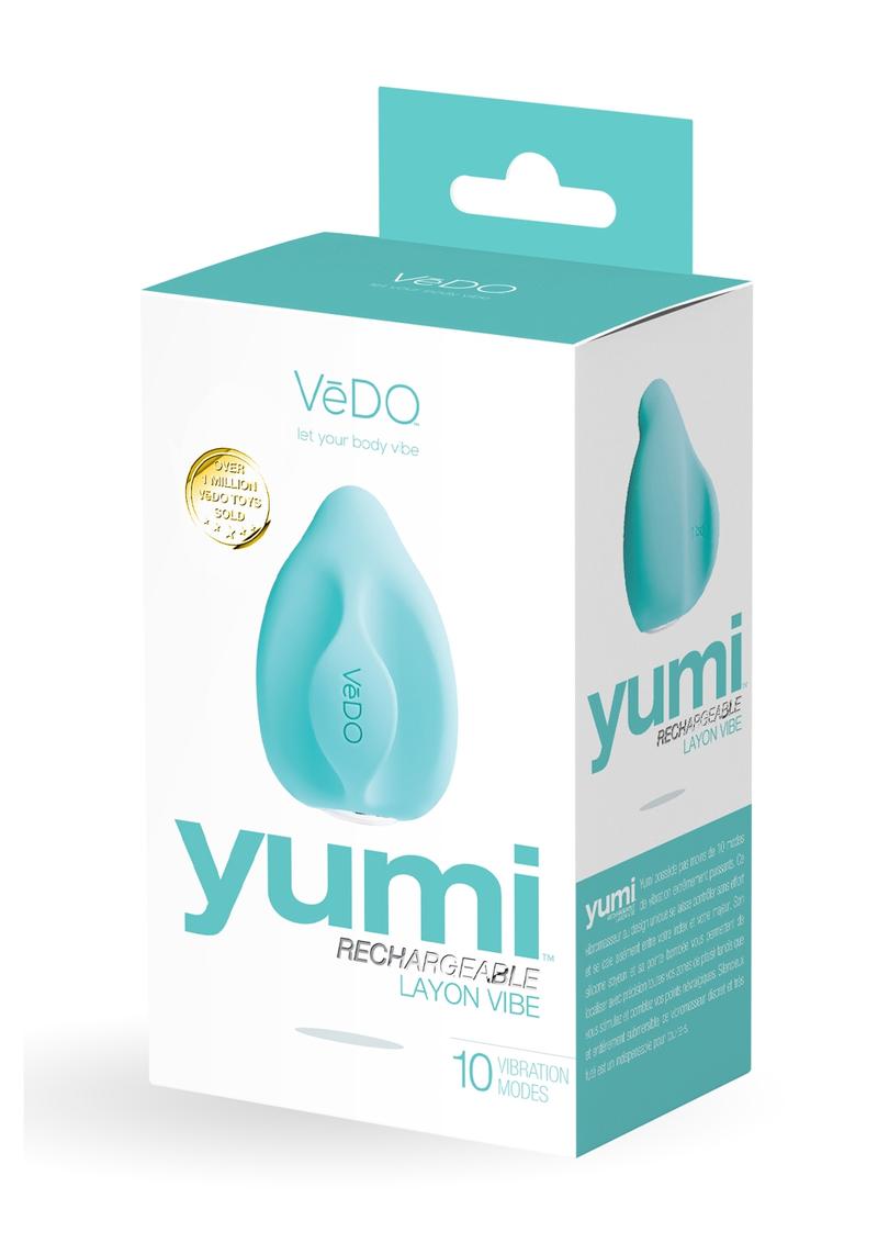Vedo Yumi Rechargeable Silicone Layon Finger Vibrator - Tease Me - Teal/Turquoise
