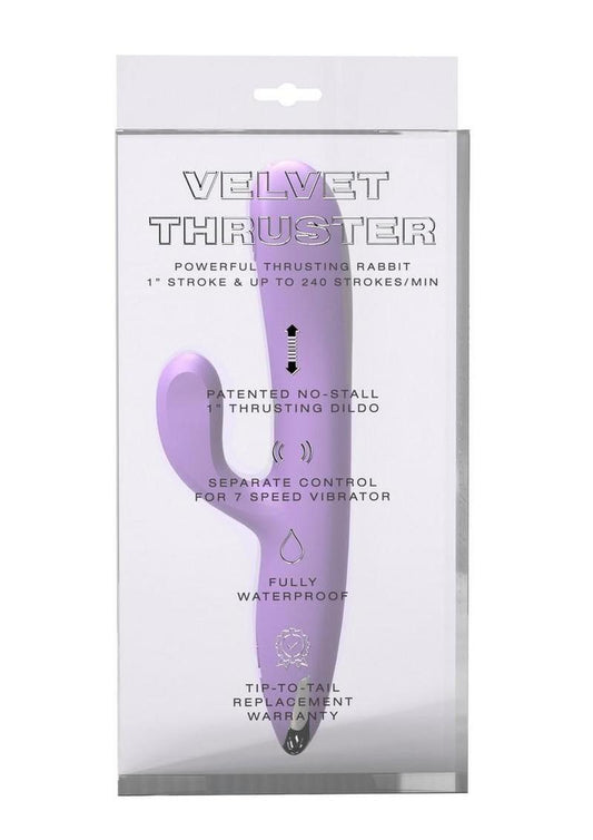 Velvet Gogo All-In-1 Thruster Rechargeable Silicone Dildo - Purple