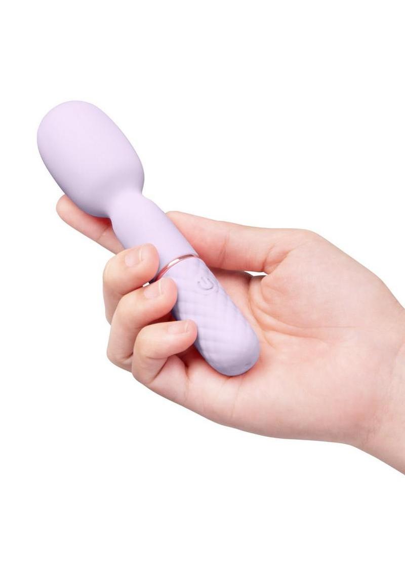 VibeFantasy Diamond Tease Mini Wand Rechargeable Silicone Vibrator with Clitoral Tickler - Lavender