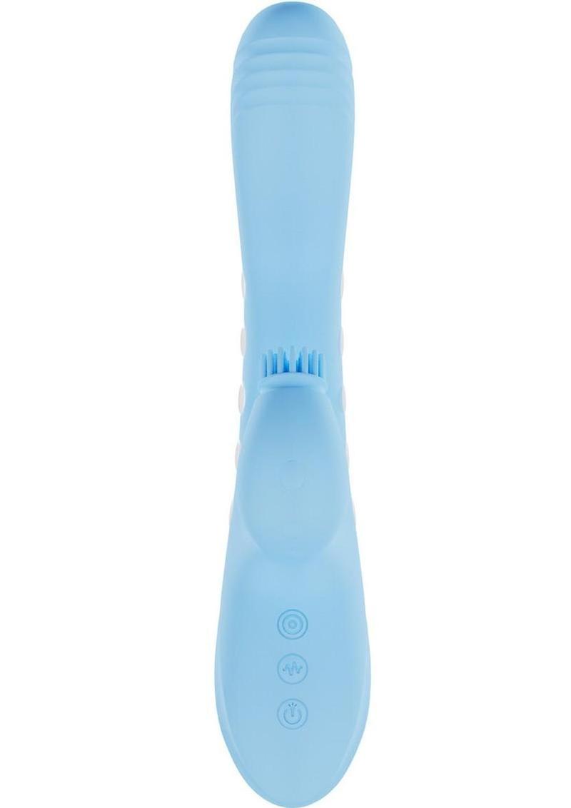 Vive Andria Led Rechargeable Silicone Dual Motor G-Spot Vibrating and Tap Clit Stimulator