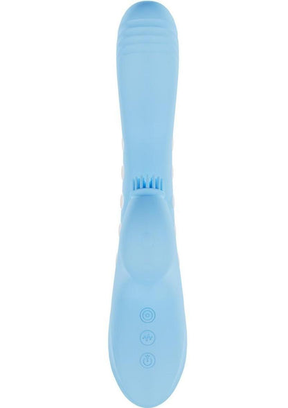 Vive Andria Led Rechargeable Silicone Dual Motor G-Spot Vibrating and Tap Clit Stimulator