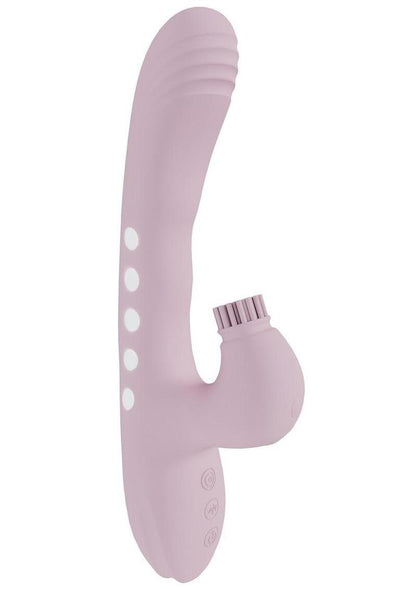 Vive Andria Led Rechargeable Silicone Dual Motor G-Spot Vibrating and Tap Clit Stimulator