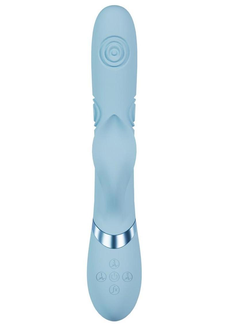 Vive Fronda Silicone Rechargeable Triple Motor G-Spot Vibrating and Tapping Leaf Clit Stimulator