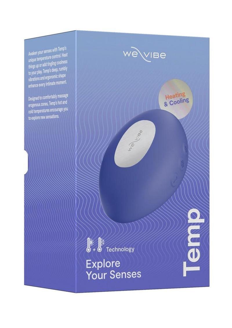 We-Vibe Temp Heating and Cooling Rechargeable Silicone Lay-On Vibrator - Lavender - Blue