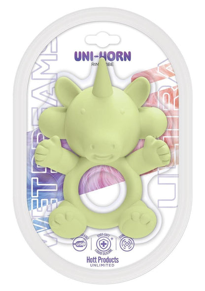 Wet Dreams Uni Horn Rechargeable Silicone Cock Ring - Multicolor