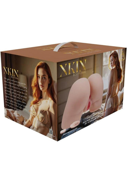 Xkin Elina Rosewood Dual Entry Bodyforms Masturbator - Pussy/Ass - Vanilla