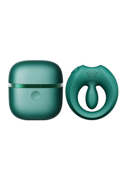 Zalo Apis Rechargeable Silicone App Compatible Vibrating Couple's Ring - Green