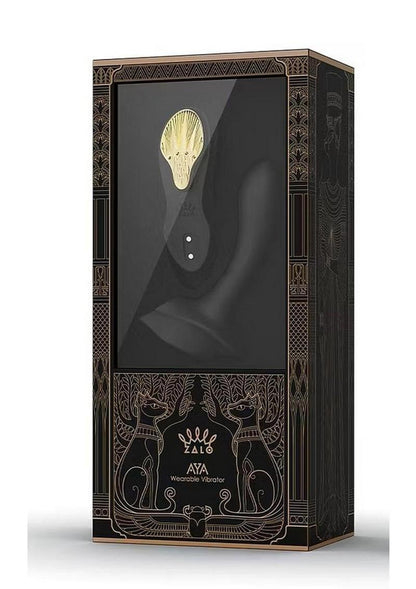 Zalo Aya Rechargeable Silicone Wearable Vibrator - Black/Gold