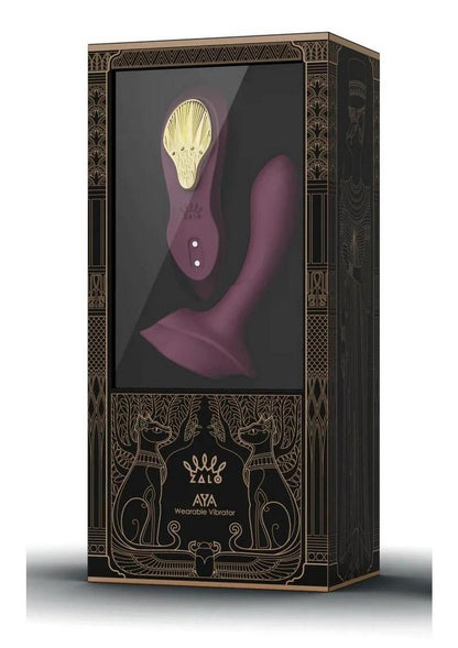 Zalo Aya Rechargeable Silicone Wearable Vibrator - Gold/Purple