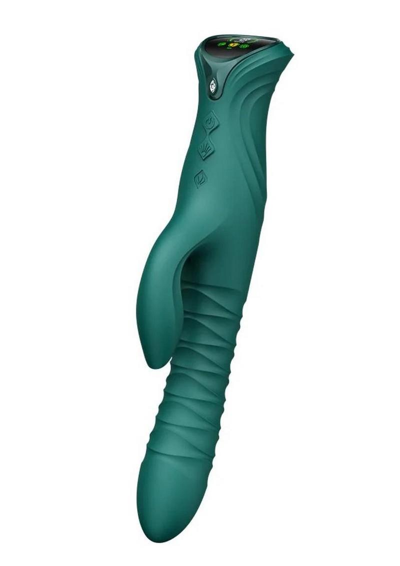 Zalo Mose 2 Rechargeable Silicone App Compatible G-Spot Rabbit Thruster - Green