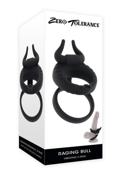 Zero Tolerance Raging Bull Rechargeable Silicone Dual Cock Ring - Black