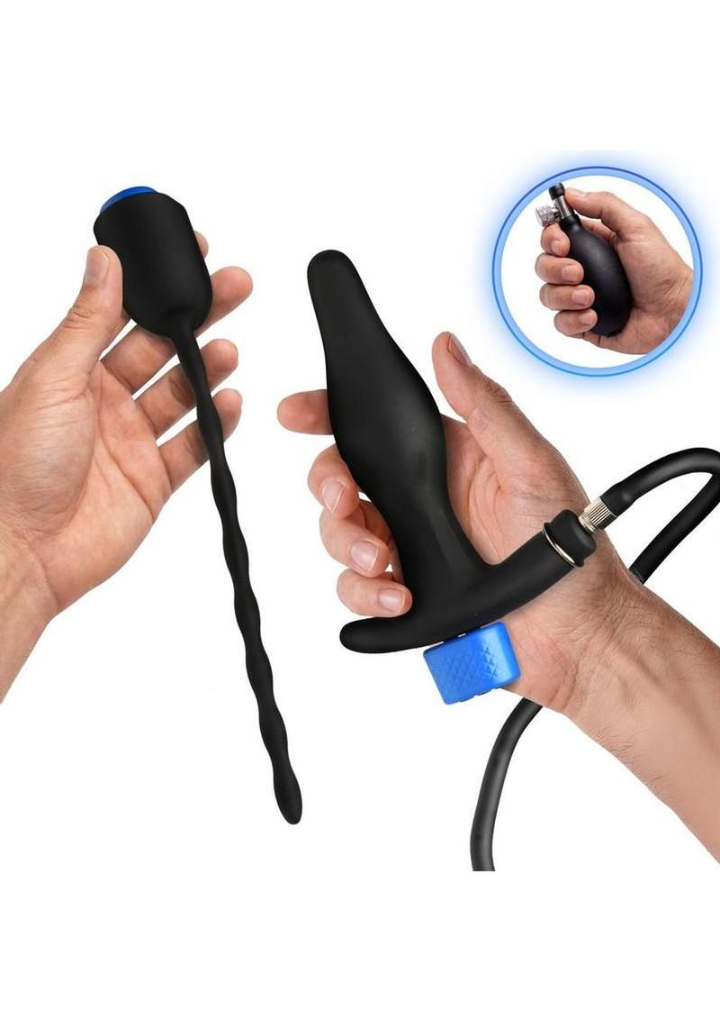 Zeus Electrosex Inflatable Anal Plug and Urethral Sound E-Stim Kit