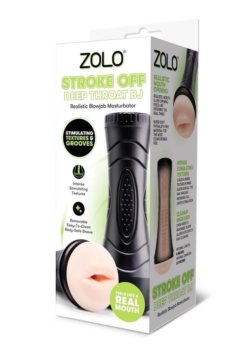 ZOLO Stroke Off Deep Throat BJ Stroker - Black/Vanilla