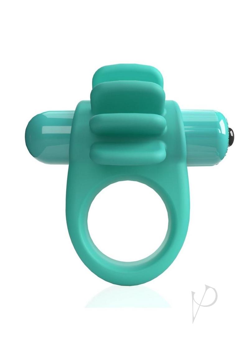 4t Skooch Vibrating Cock Ring with Clitoral Stimulator - Green/Kiwi