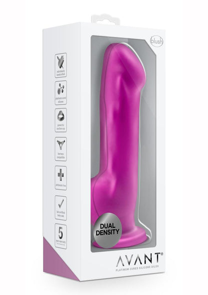 Avant D7 Ergo Silicone Dildo with Suction Cup - Purple/Violet - 7.5in