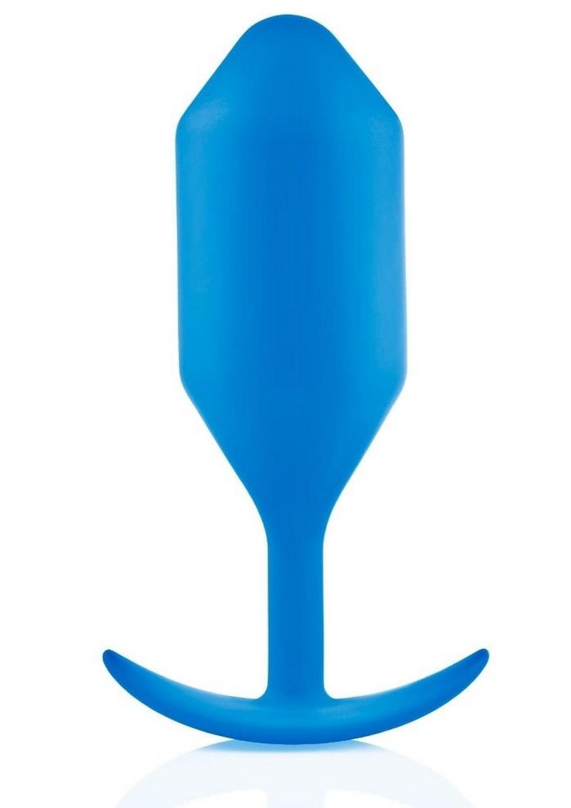 B-Vibe Snug Plug 5 Silicone Weighted Anal Plug - Blue