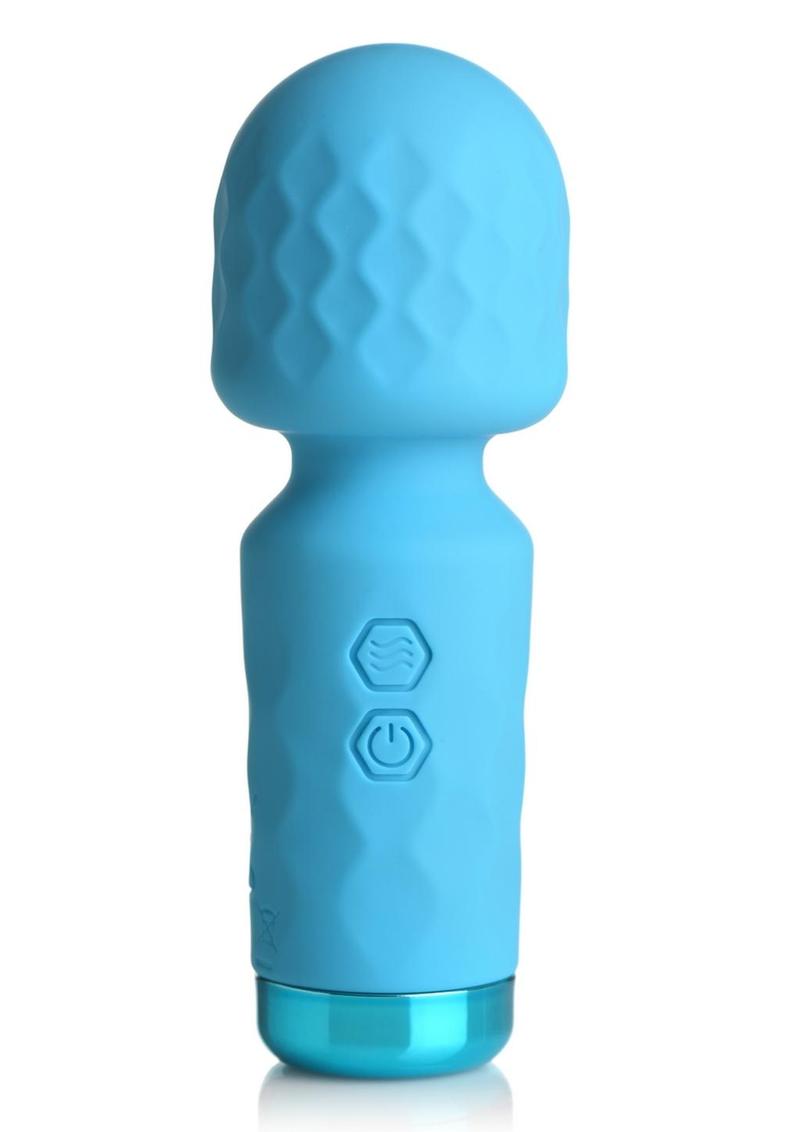 Bang! 10x Mini Silicone Rechargeable Wand - Blue