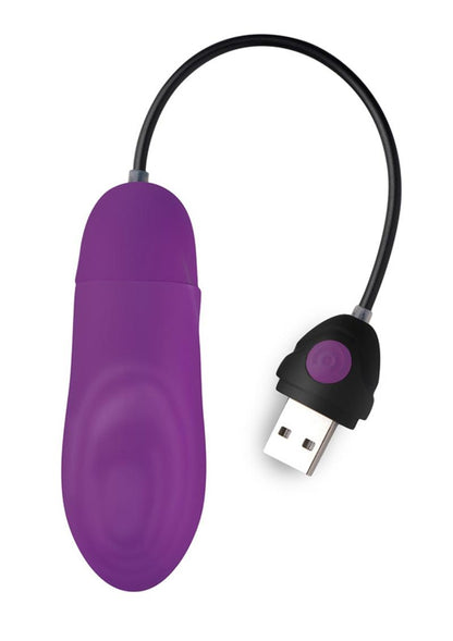 Bang! 7x Pulsing Rechargeable Silicone Bullet Vibrator - Purple