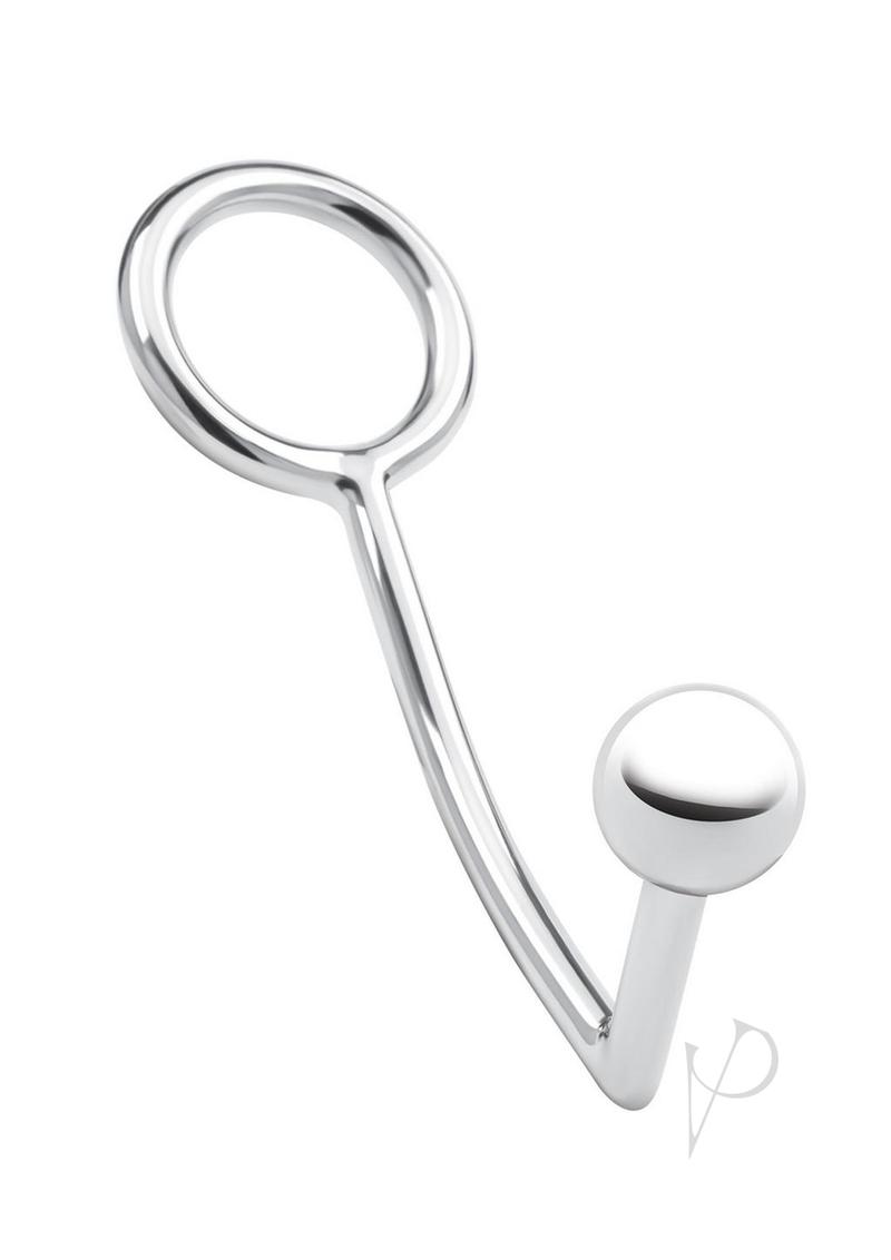 Blue Line Anal Hook and Cock Ring 45mm - Stainless - Steel