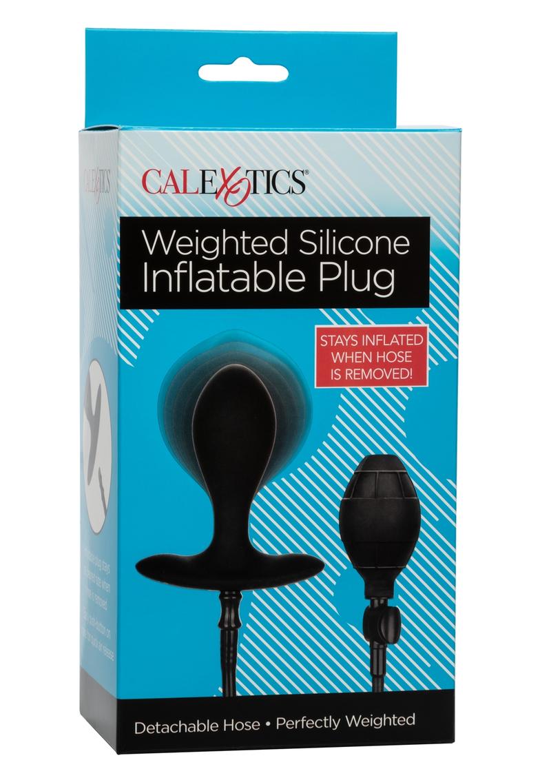 Calexotics Weighted Silicone Inflatable Plug - Black