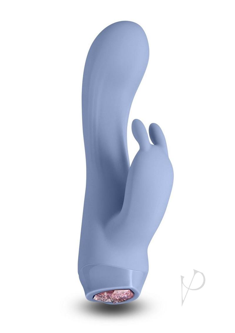 Charms Ivy Rechargeable Silicone Rabbit Vibrator - Blue