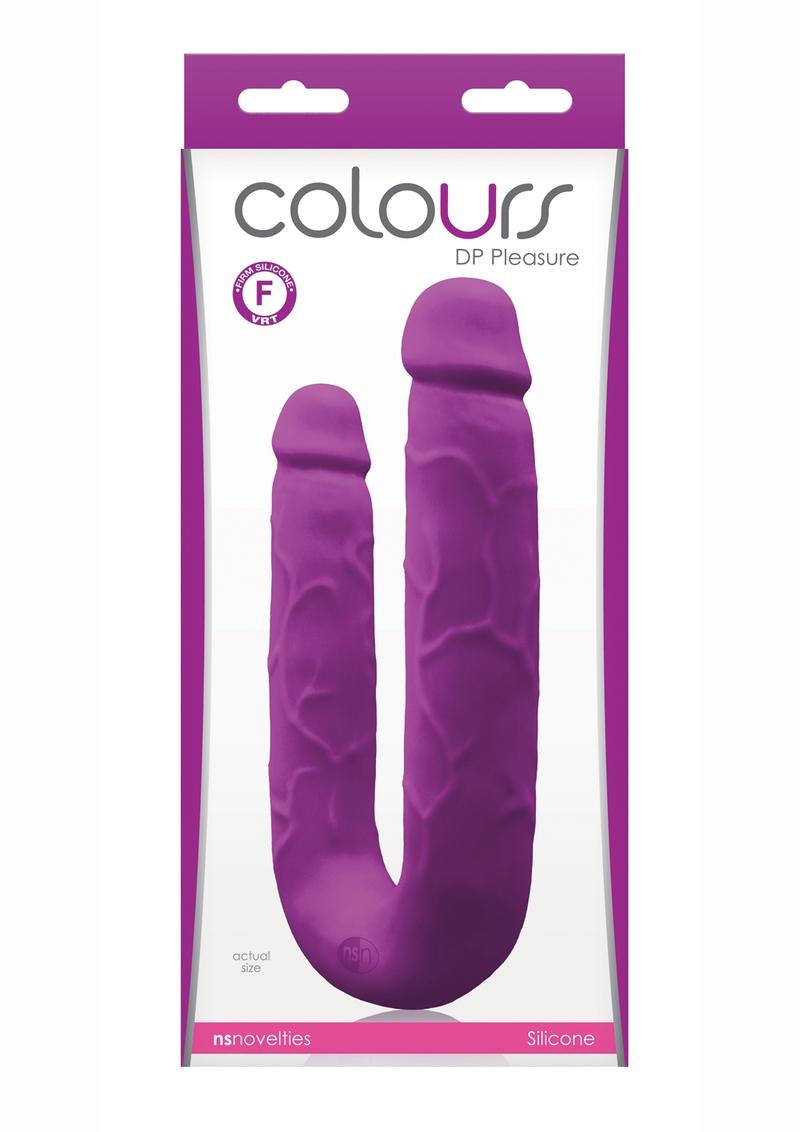 Colours DP Pleasures Silicone Double Dildo - Purple