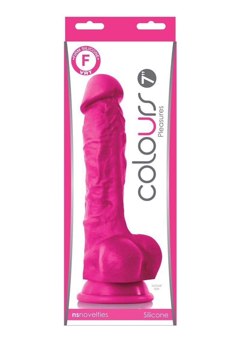 Colours Pleasures Silicone Dildo - Pink - 7in