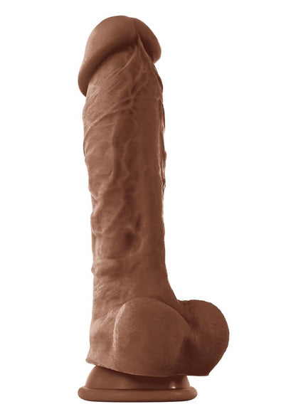 Colours Pleasures Silicone Dildo - Chocolate - 8in