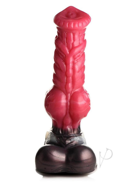 Creature Cocks Cujo Canine Silicone Dildo - Black/Red - Large