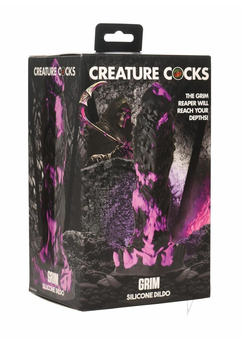 Creature Cocks Grim Silicone Dildo - Black/Purple