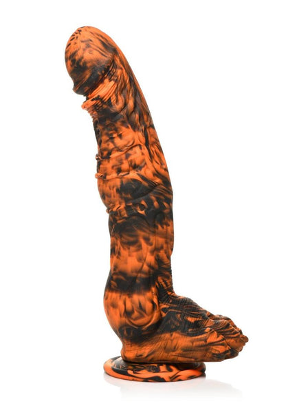 Creature Cocks Sabretooth Silicone Dildo - Black/Orange