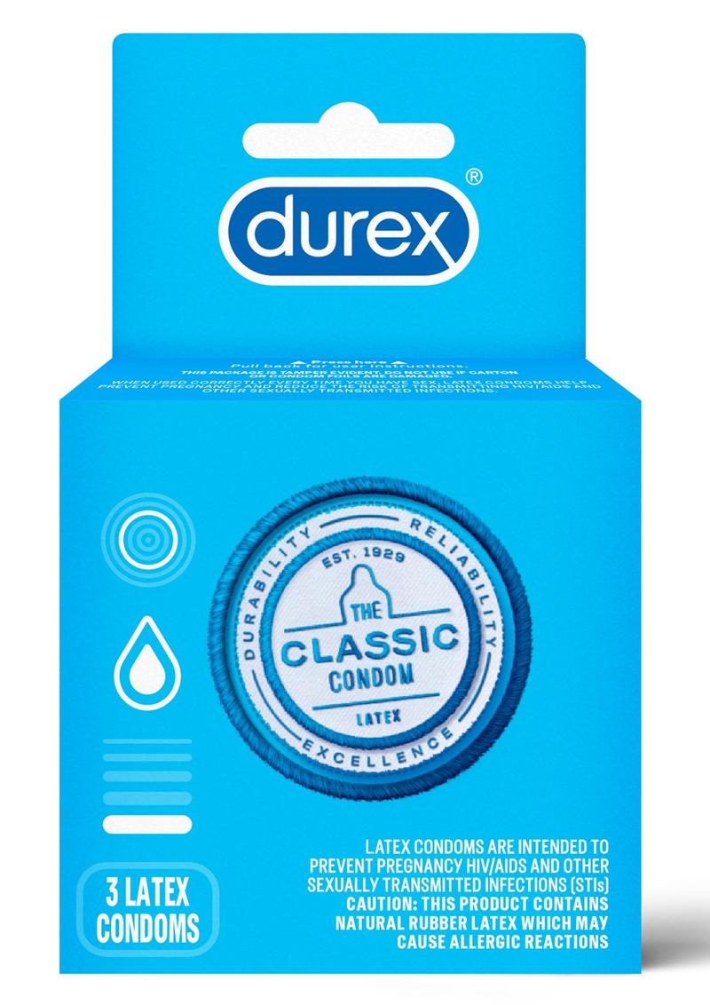 Durex Classic Latex Condoms - 3-Pack