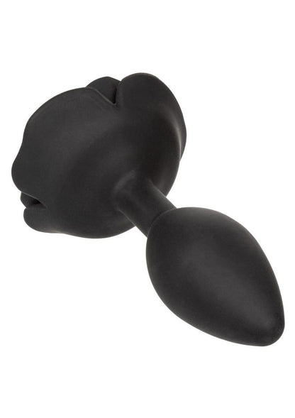 Forbidden Rose Silicone Anal Plug - Black - Large