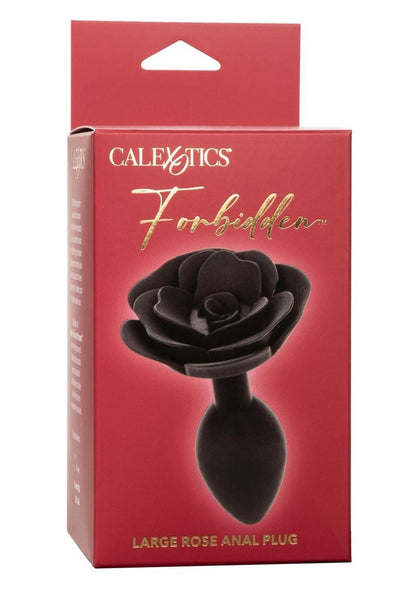 Forbidden Rose Silicone Anal Plug - Black - Large