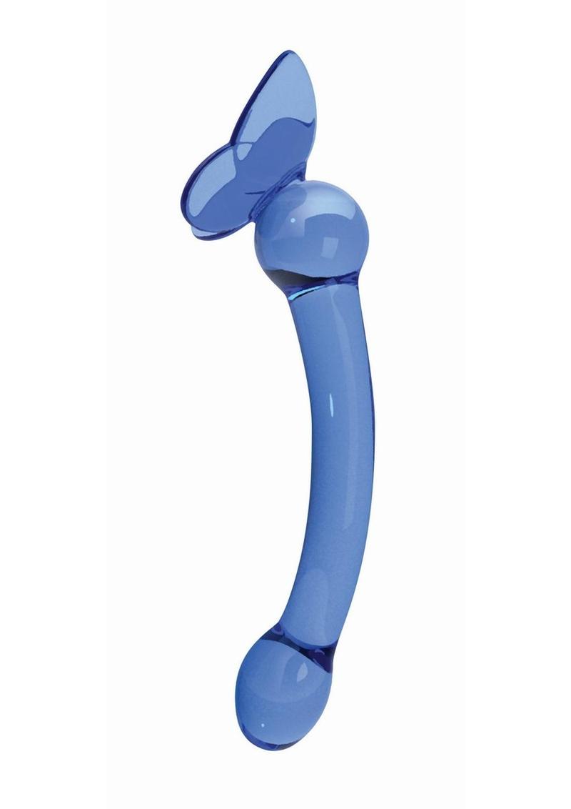 Glass Menagerie Butterfly G-Spot Dildo - Blue/Dark Blue