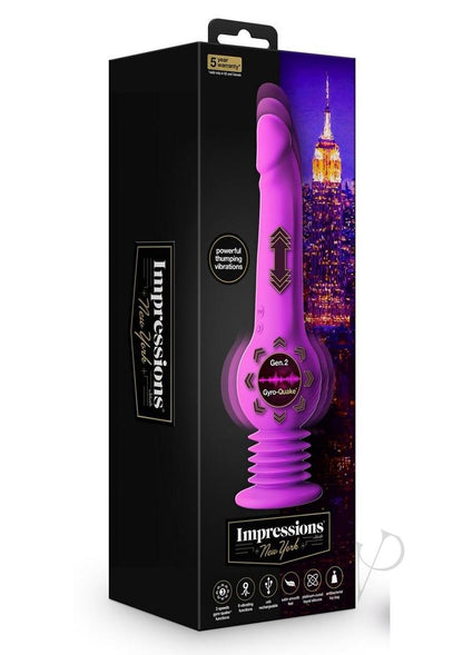 Impressions New York Rechargeable Silicone Gyro-Quake Dildo - Purple