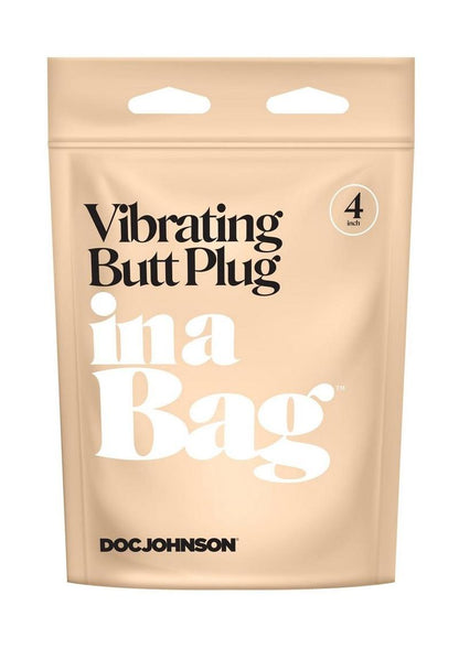 In A Bag Silicone Vibrating Butt Plug - Black - 4in