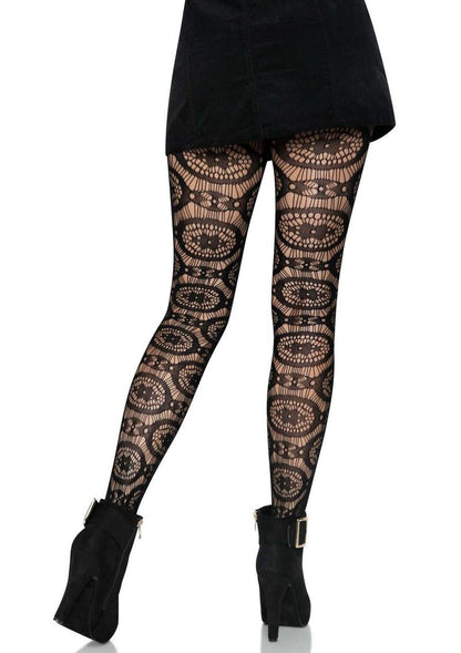 Leg Avenue Boho Crochet Net Tights - Black - One Size