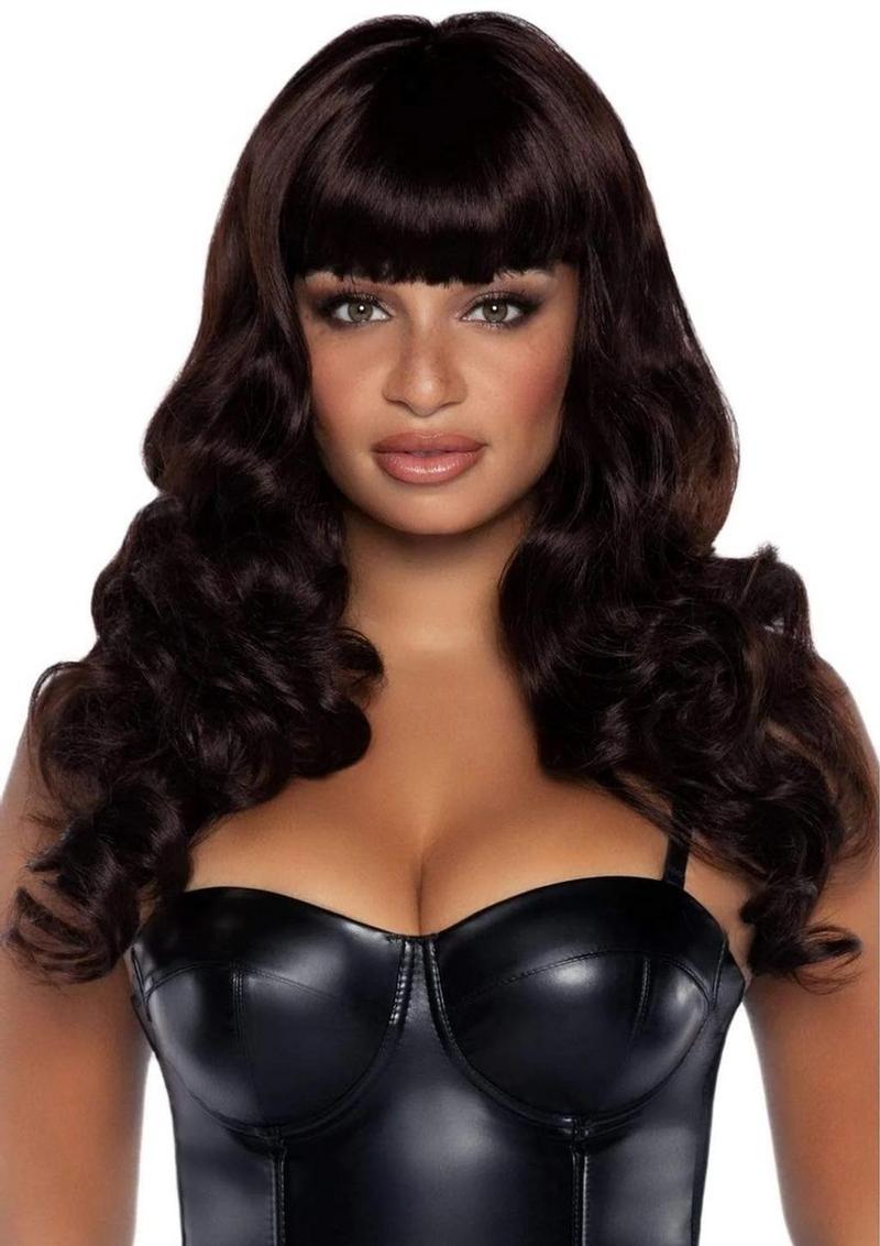 Leg Avenue Misfit Long Wavy Bang Wig - Brown - One Size