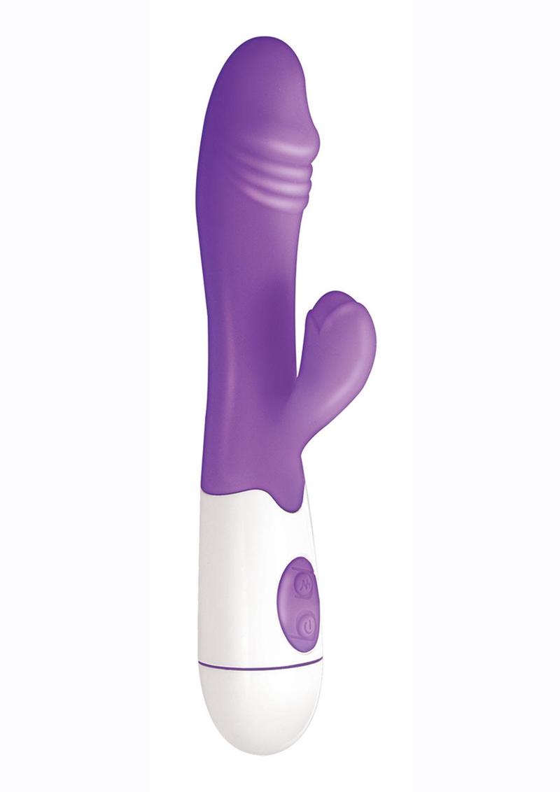 Lotus Sensual Massager #1 Silicone Rabbit Vibrator - Purple/White