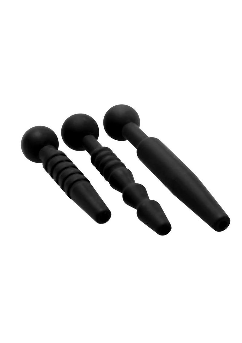 Master Series Dark Rods 3 Piece Silicone Penis Plug Set