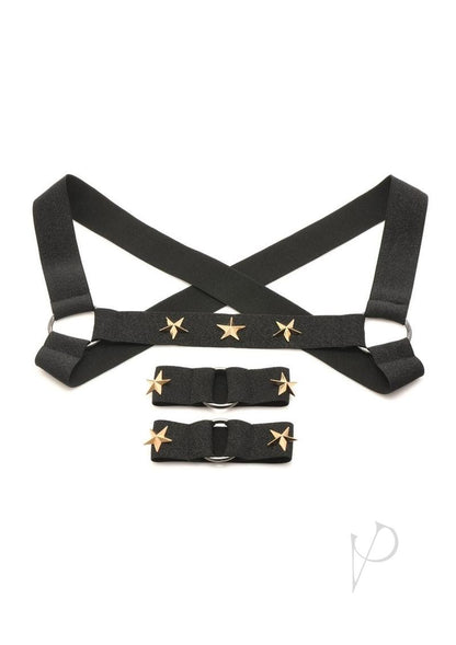 Ms Rave Chest Harness S/M Blk/Gld