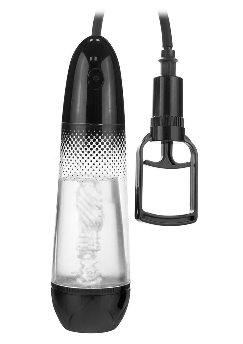 ME YOU US Amplify Pump Masturbator - Black/Clear