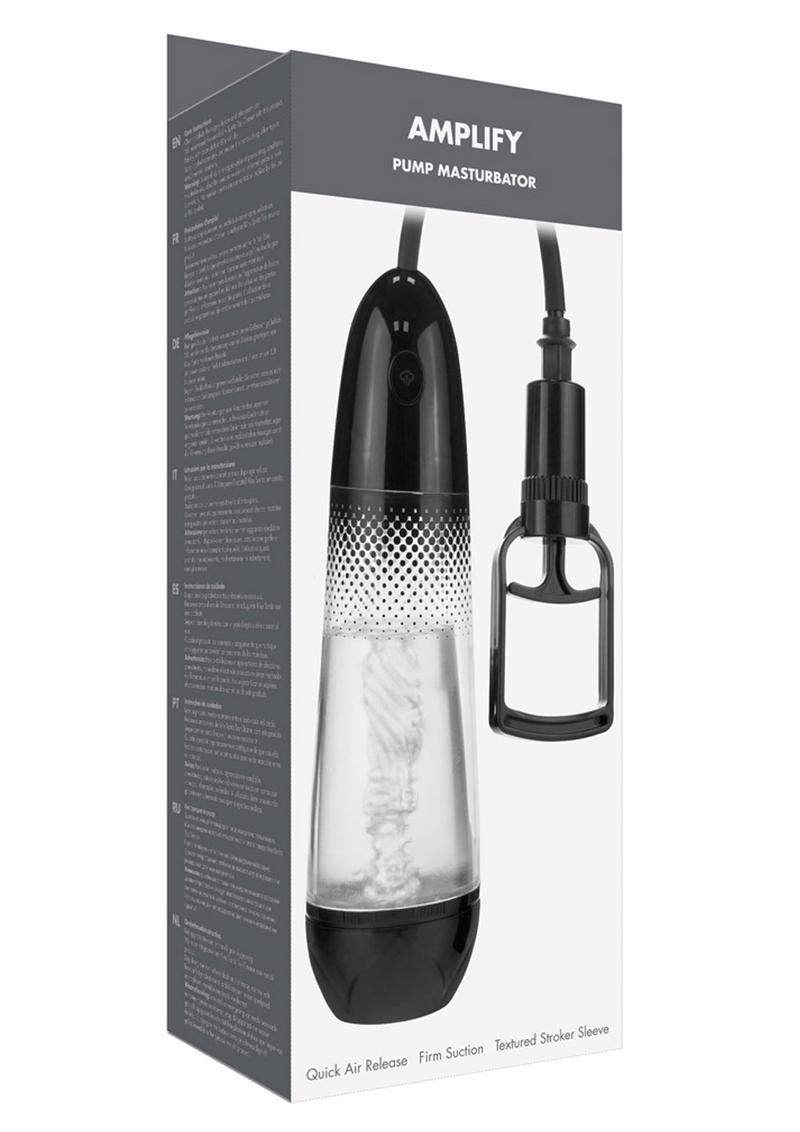 ME YOU US Amplify Pump Masturbator - Black/Clear