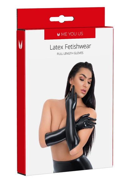 ME YOU US Latex Full Length Gloves - Black - Small