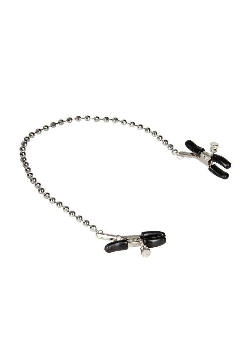 Nipple Play Silver Beaded Chain Nipple Clamps